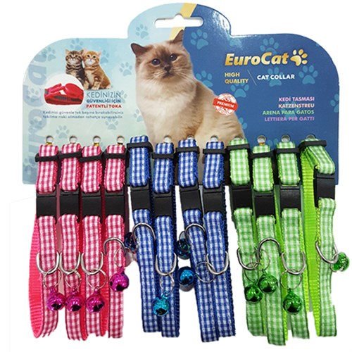 Eurocat Renkli Ekoseli Kedi Boyun Tasması