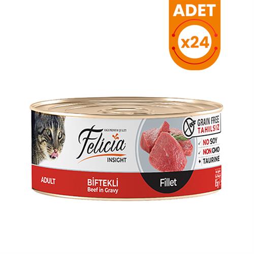 Felicia Tahılsız Biftekli Fileto Yetişkin Konserve Kedi Maması