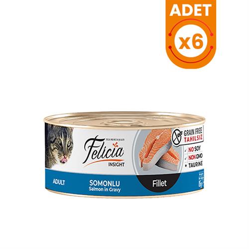 Felicia Tahılsız Somonlu Fileto Yetişkin Konserve Kedi Maması