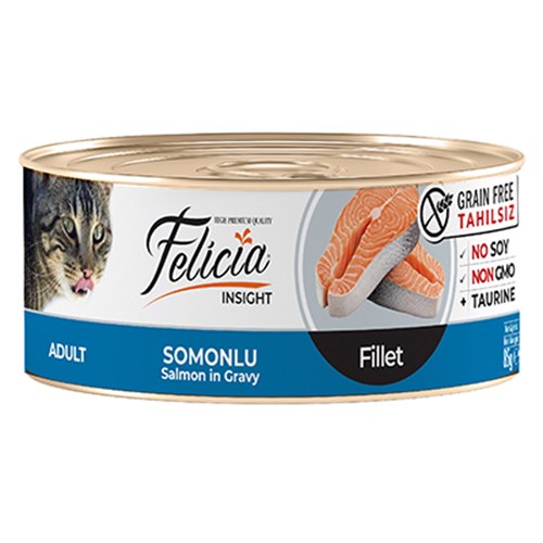 Felicia Tahılsız Somonlu Fileto Yetişkin Konserve Kedi Maması