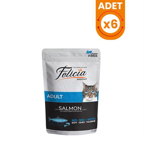 Felicia Tahılsız Somonlu Pouch Yetişkin Konserve Kedi Maması