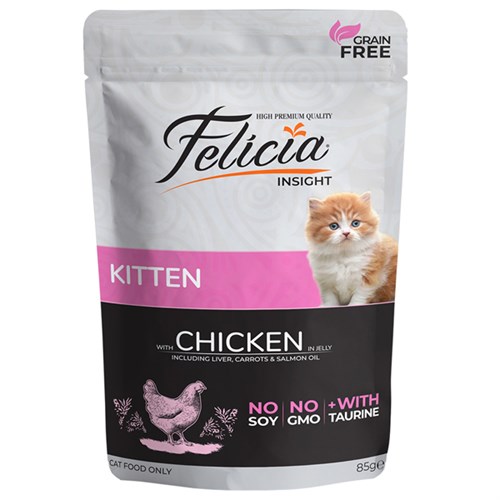 Felicia Tahılsız Tavuklu Pouch Yavru Konserve Kedi Maması