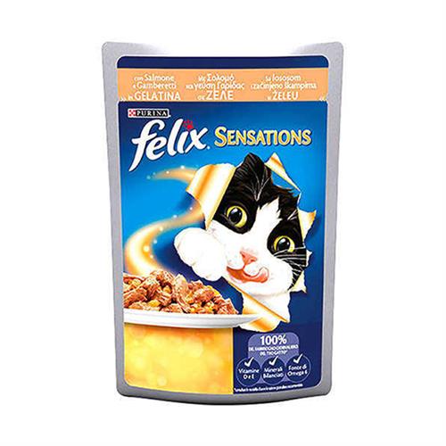 Felix Sensations Somonlu ve Karidesli Yaş Kedi Maması