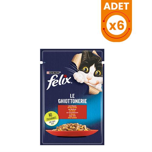 Felix Taze Sığır Etli Jöleli Pouch Yetişkin Konserve Kedi Maması