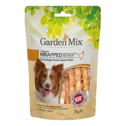 Garden Mix Tavuk Eti Sargılı Kemik Düşük Yağlı Şekersiz Stick Köpek Ödül Maması