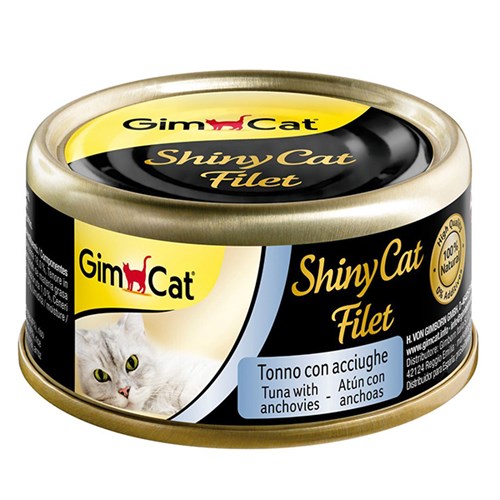 Gimcat Shinycat Kıyılmış Fileto Tuna Ançuez Yetişkin Konserve Kedi Maması