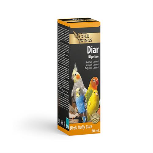 Gold Wings Premium Diar Digestive Kuşlar için Bağışıklık Sistemi ve İshale Karşı Sıvı Vitamin