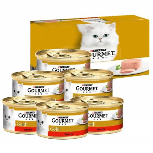 Gourmet Gold Kıyılmış Sığır Etli Yetişkin Konserve Kedi Maması