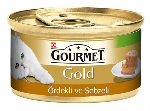 Gourmet Gold Ördek Havuç ve Ispanaklı Yetişkin Konserve Kedi Maması