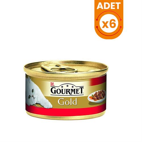 Gourmet Gold Parça Sığır Etli Yetişkin Konserve Kedi Maması