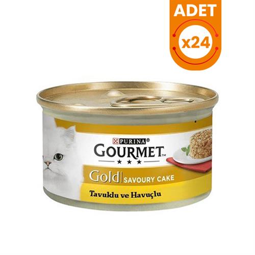 Gourmet Gold Savoury Cake Tavuk ve Havuç Yetişkin Konserve Kedi Maması