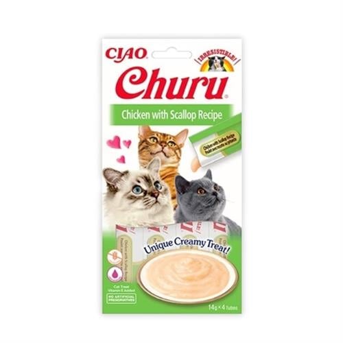 Inaba Ciao Churu Cream Tavuklu ve Deniz Taraklı Sıvı Kedi Ödül Maması