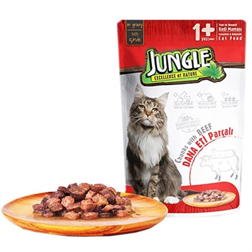 Jungle Dana Etli Pouch Yetişkin Konserve Kedi Maması