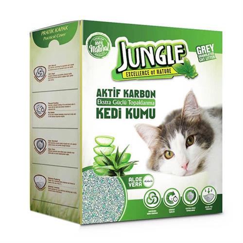 Jungle İnce Taneli Karbonlu ve Aloeveralı Topaklanan Kedi Kumu