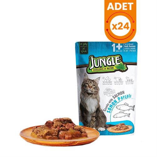 Jungle Somonlu Pouch Yetişkin Konserve Kedi Maması