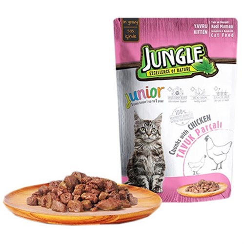 Jungle Tavuklu Pouch Yavru Konserve Kedi Maması