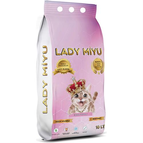 Lady Miyu Bebek Pudralı Süper Topaklanan Bentonit Doğal Kedi Kumu