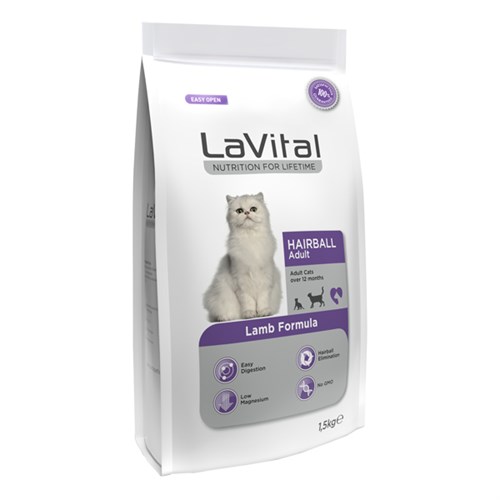 Lavital Hairball Kuzu Etli Yetişkin Kedi Maması