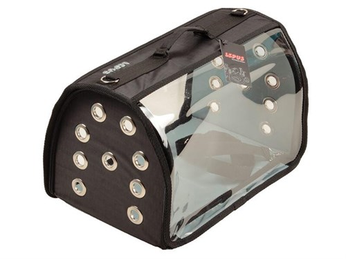 Lepus Flybag Şeffaf Kedi Köpek Taşıma Çantası Siyah 25x40x25h
