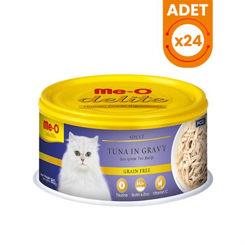 Meo Delite Tahılsız Soslu Ton Balıklı Yetişkin Konserve Kedi Maması