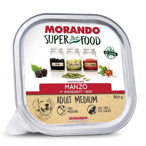 Morando Super Food Orta Irk Biftekli Yetişkin Köpek Konservesi