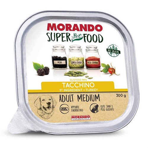 Morando Super Food Orta Irk Hindi Etli Pate Yetişkin Köpek Konservesi