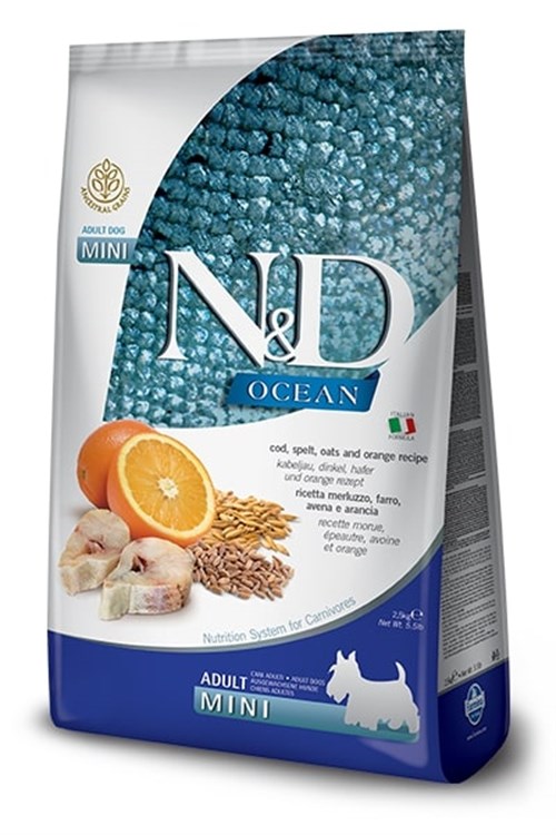 N&D Ocean Düşük Tahıllı Balıklı Küçük Irk Yetişkin Köpek Maması 2.5 Kg Deneme Paketi!