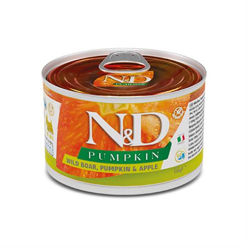 N&D Pumpkin Yaban Domuzu Elmalı ve Balkabaklı Mini Irk Konserve Yaş Köpek Maması