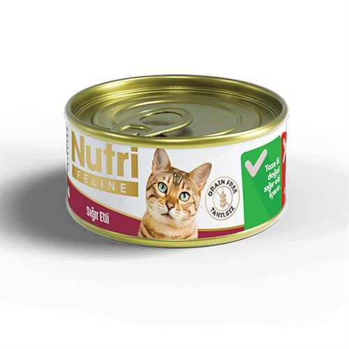 Nutri Feline Sığır Etli Tahılsız Konserve Kedi Maması