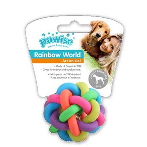 Pawise Rainbow World Örgü Top Termoplastik Köpek Oyuncağı