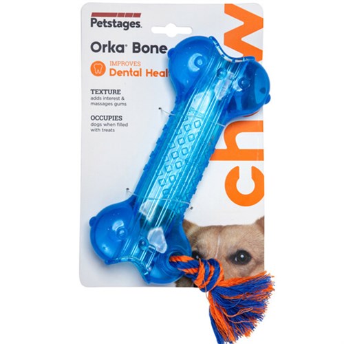 Petstages Orka Plastik Köpek Çiğneme Kemiği  Mavi