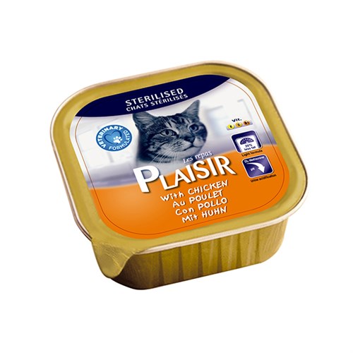 Plaisir Tavuklu Pate Kısırlaştırılmış Konserve Kedi Maması