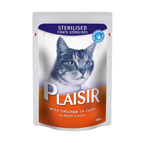 Plaisir Tavuklu Pouch Kısırlaştırılmış Konserve Kedi Maması