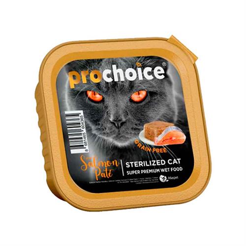 Prochoice Adult Pate Somonlu Alu Tray Kısırlaştırılmış Konserve Kedi Maması