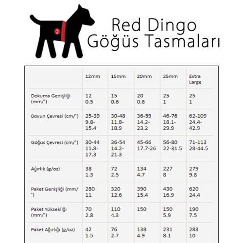 Red Dingo Chain Zincir Desenli Köpek Göğüs Tasması