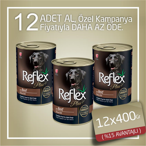 Reflex Plus Dana Etli Yetişkin Köpek Konservesi 12x400 gr