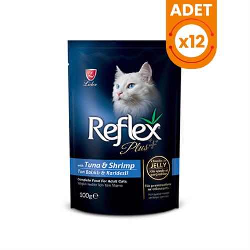 Reflex Plus Tuna ve Karidesli Jöleli Yetişkin Konserve Kedi Maması
