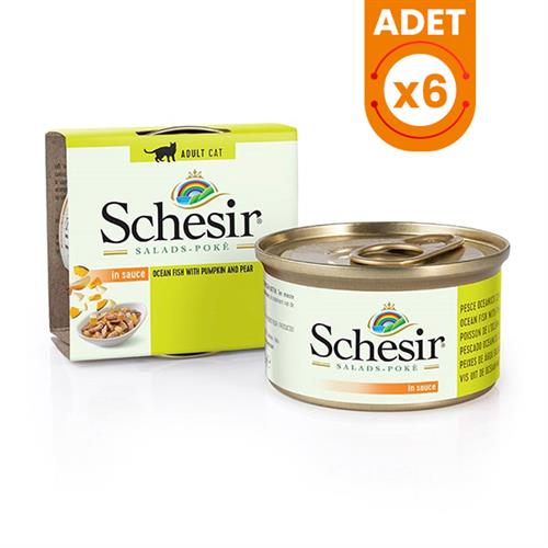 Schesir Salad Deniz Balıklı Balkabağı ve Armutlu Yetişkin Konserve Kedi Maması