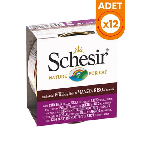 Schesir Tavuk ve Sığır Etli Naturel Konserve Kedi Maması