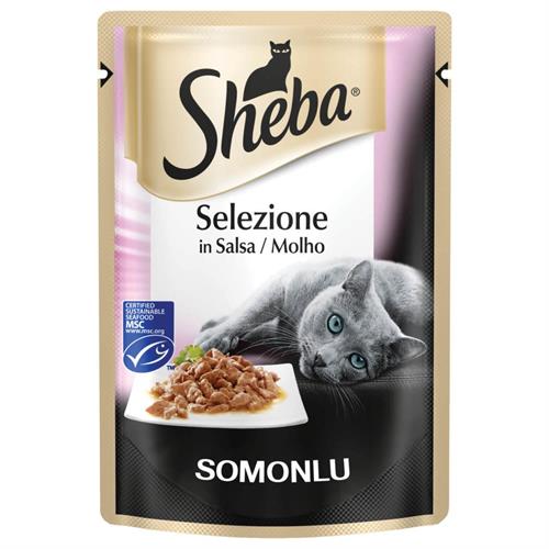 Sheba Selection Soslu Somonlu Yetişkin Konserve Kedi Maması