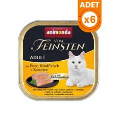 Animonda Vom Feinsten Hindi ve Sığır Etli Havuçlu Yetişkin Konserve Kedi Maması