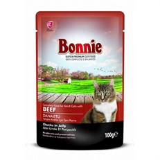 Bonnie Pouch Jelly Dana Etli Yetişkin Kedi Konserve Maması