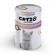 Catzo Premium Tavuklu Parça Etli Yavru Konserve Kedi Maması