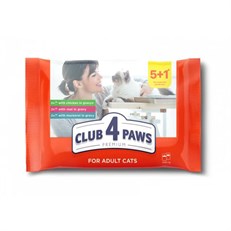 Club4Paws Dana/Tavuk/Uskumru Pouch Konserve Kedi Maması 6x