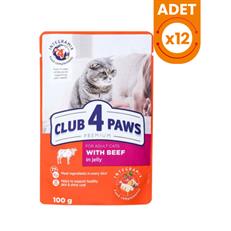 Club4Paws Premium Jöleli Dana Etli Pouch Konserve Kedi Maması