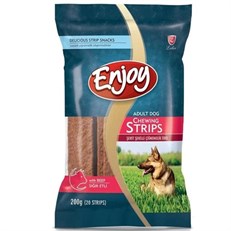 Enjoy Strips Şerit Şekilli Biftekli Köpek Ödül Çubukları