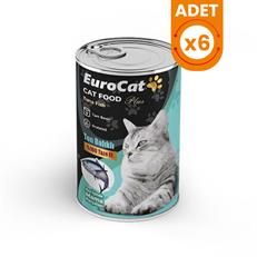 Euro Cat Ton Balıklı Parça Etli Yetişkin Konserve Kedi Maması
