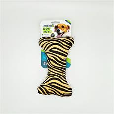 Euro Dog Zebra Desenli Kemik Şekilli Peluş Köpek Oyuncağı