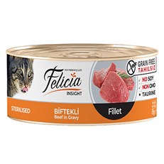 Felicia Tahılsız Biftekli Fileto Kısırlaştırılmış Konserve Kedi Maması