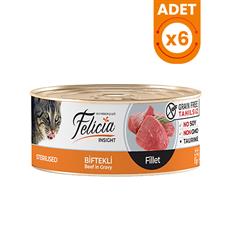 Felicia Tahılsız Biftekli Fileto Kısırlaştırılmış Konserve Kedi Maması